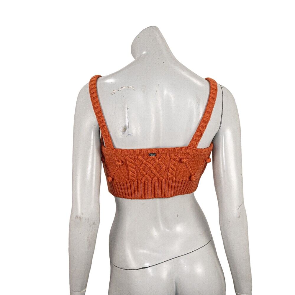 For Love and Lemons size XS Florentina knit Crop sweater tank in brown/orange - Picture 5 of 9